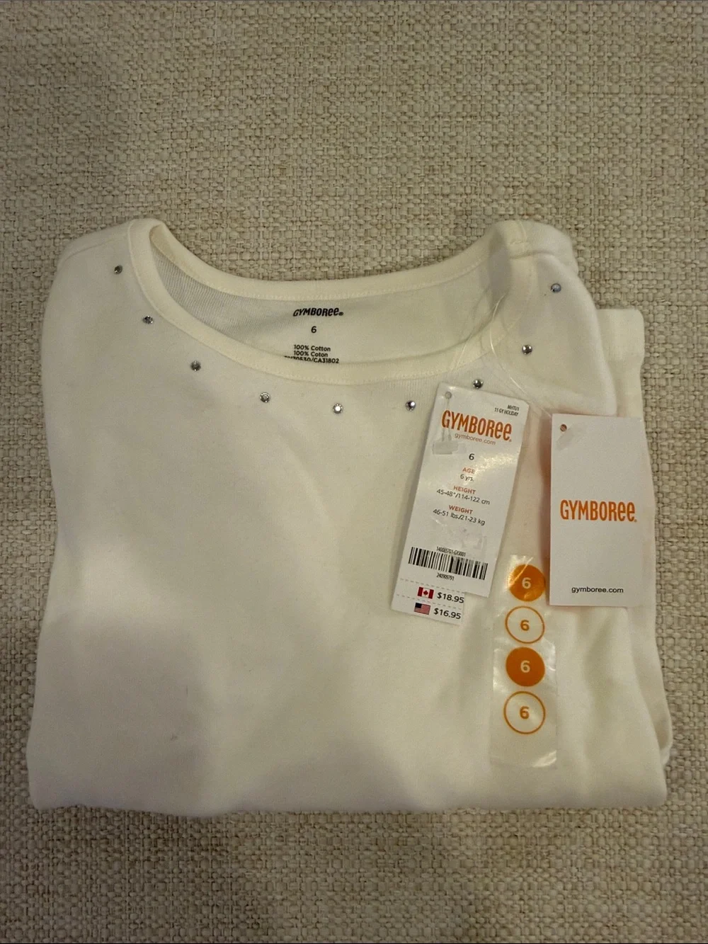 4 Gymboree Long Sleeves, Rhinestone collar.